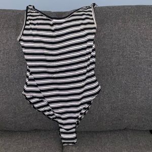 Striped body suit